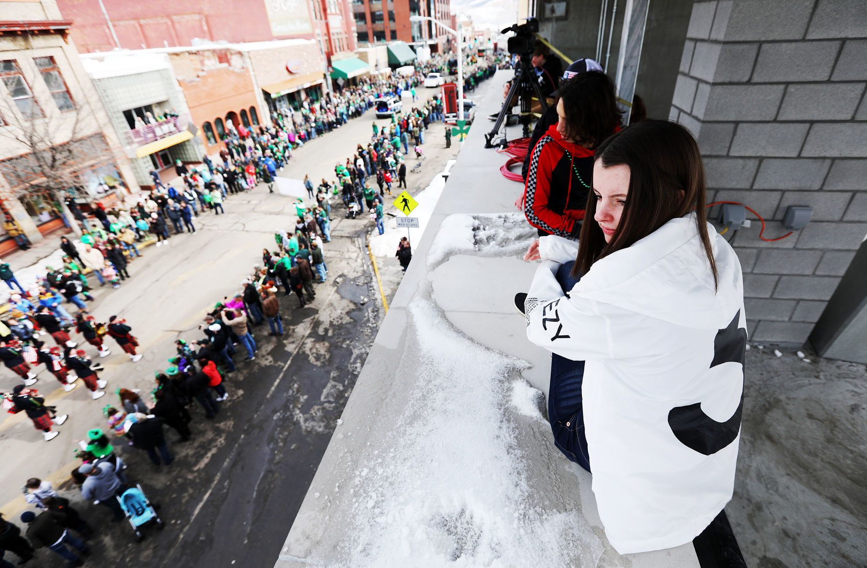 Bird's-eye view of the Butte St. Patrick's Day Parade